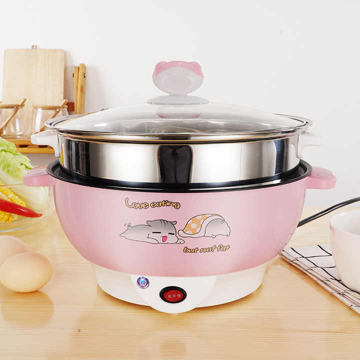 Electric Multifunction Nonstick Cooker, Steamer & Kettle - 1.8 Liters Large Capacity-600 watts